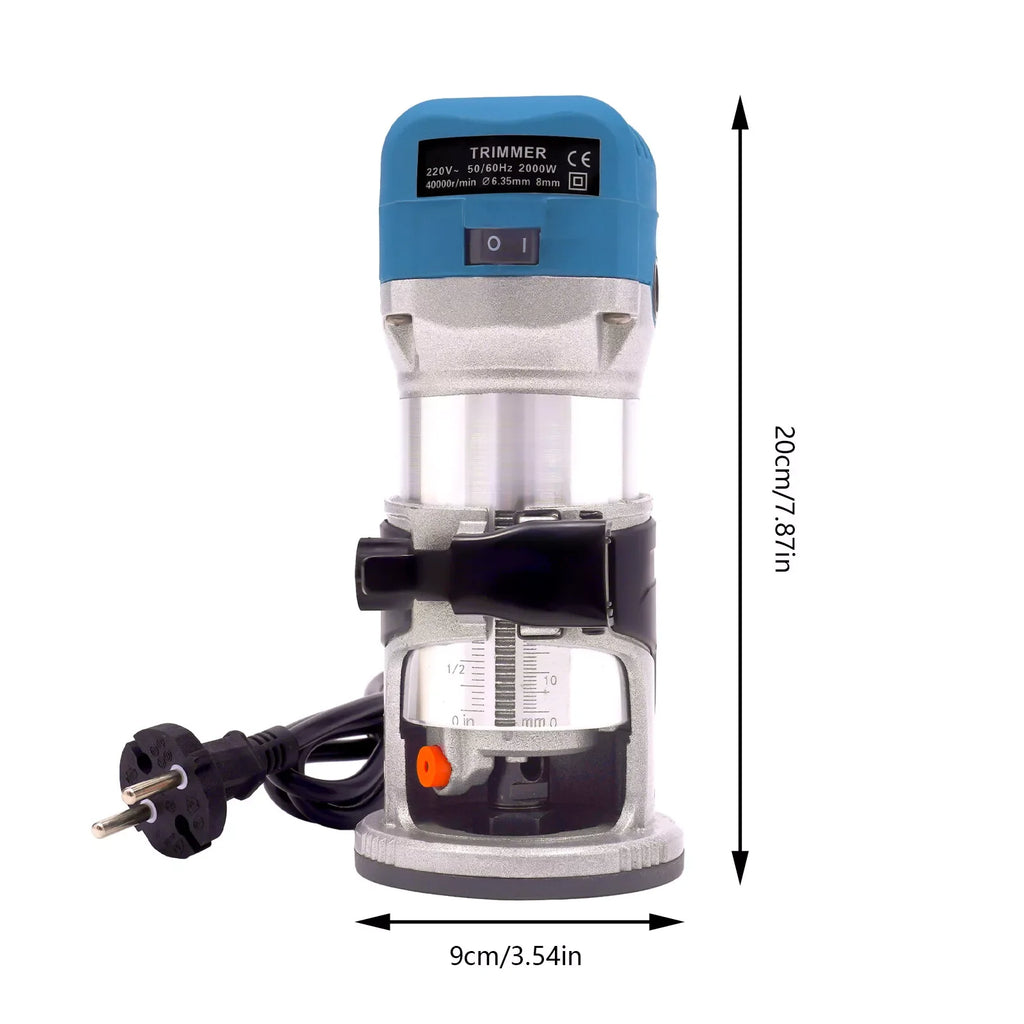 2000W Electric Trimming Fräse Einhandfräse Trimmer 40000RPM Holz Router Handfräse Fräsmaschine