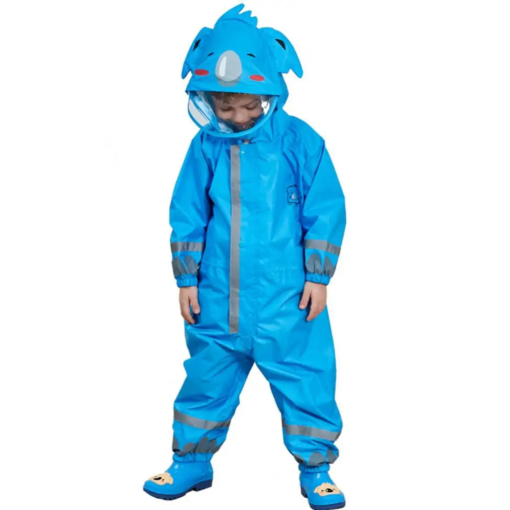 1Pc Children Raincoat Kids Boys Girls Waterproof Jumpsuit Hooded Cartoon Dinosaur Baby Rainwear And Pants for 1-10 Years Old