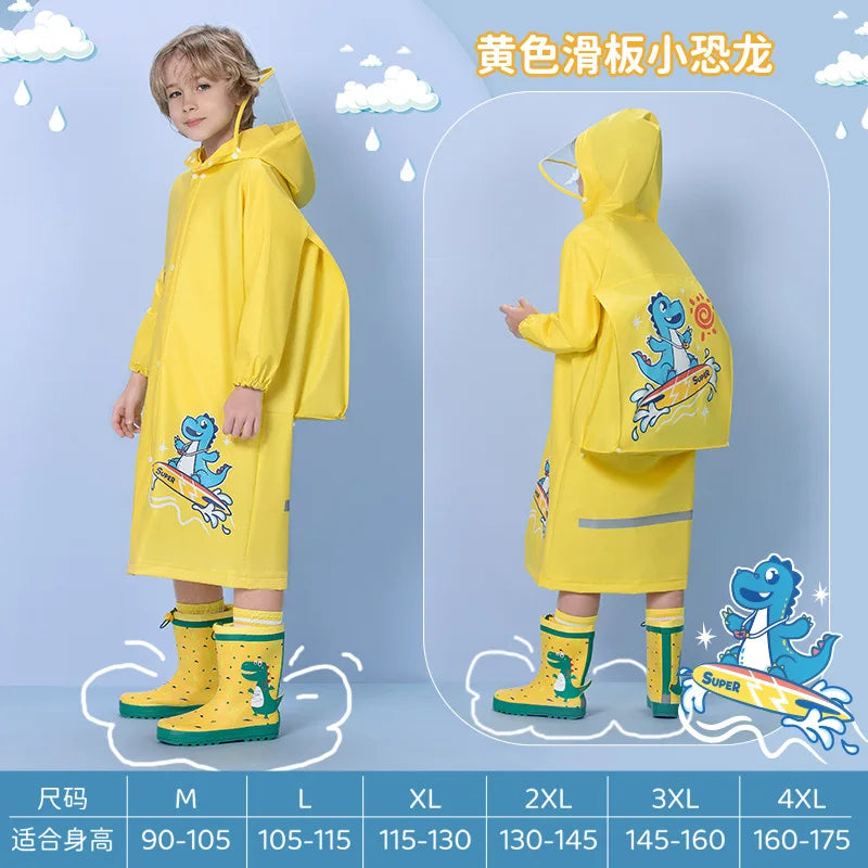 Children's Raincoat Girls' Boys' Kindergarten Children's Primary School Children's Baby Schoolbag Position Waterproof Raincoat