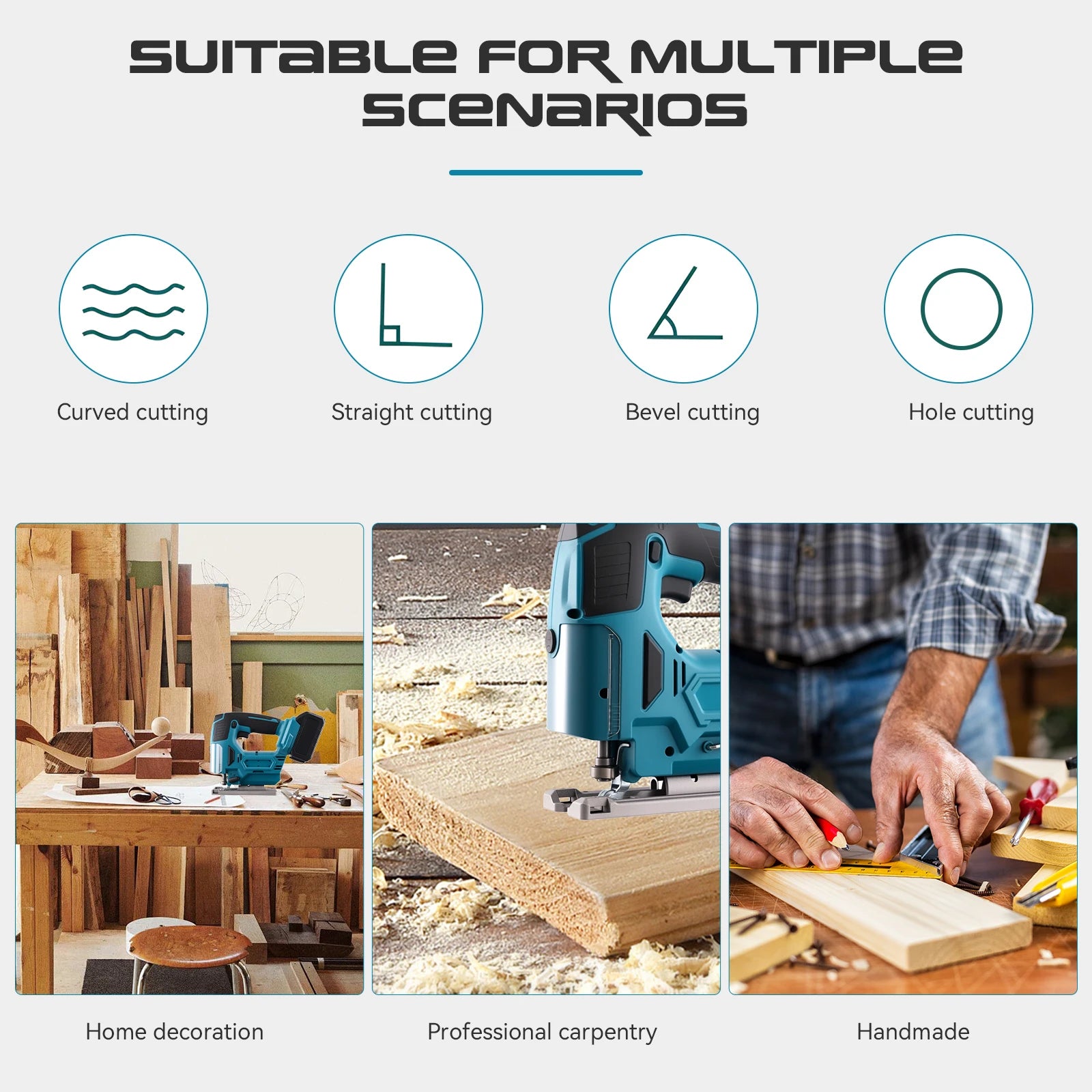 Podofo Brushless Corded Jigsaw Cordless Electric Saw Woodworking Tools Wood Cutting Machines Handheld Saw For Makita 18V Battery