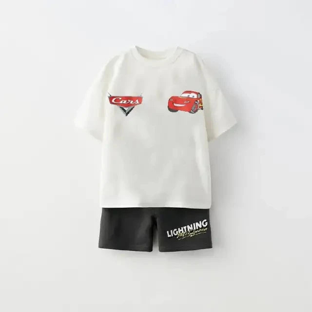 Lightning Mcqueen Children's Clothing Set Boys' Clothing, Baby Girls' Boys' T-shirt Set Children's Clothing