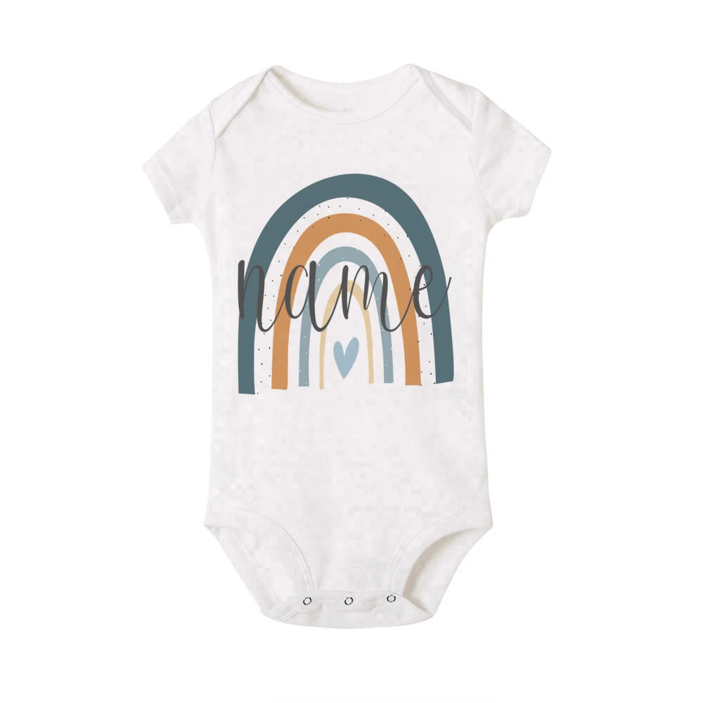 Personalized Baby Bodysuit Rainbow with Name Infant Jumpsuit Boys Girls Outfits Romper Custom Toddler Clothes Baby Shower Gift
