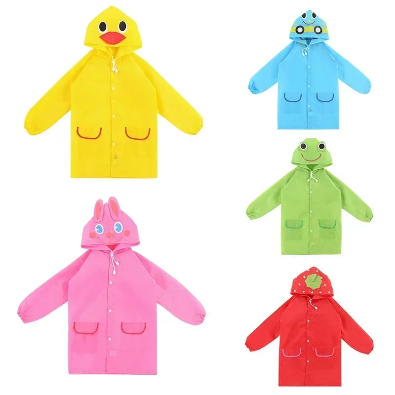 Cartoon Animal Rain Poncho for Kids Outdoor Waterproof Boys Girls Raincoat Rainwear Baby Mackintosh Children Rain Coat