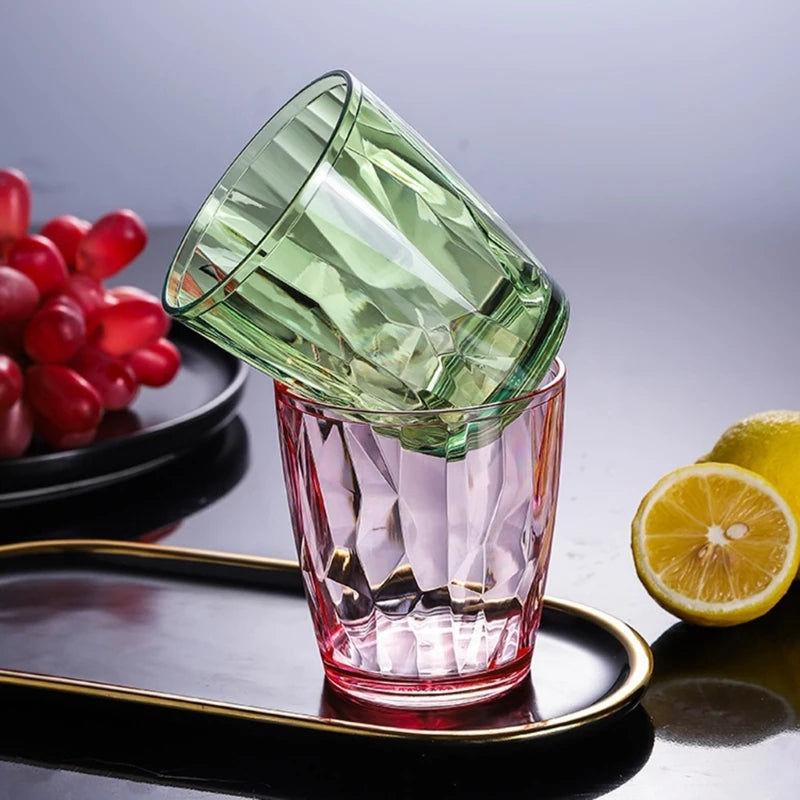 Y1UD Shatterproof Acrylic Water Tumblers 490ml Unbreakable Drinking Glasses Reusable Beer Champagne Cup Dishwasher Safe