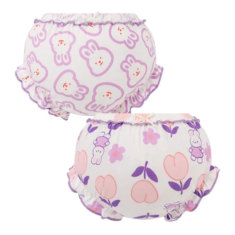 2 Piece/Lot Summer Baby 100% Cotton Shorts Kids Girl Infant Kawaii Cute Cartoon Panties PP Pants 6-24 Months Children Underpants