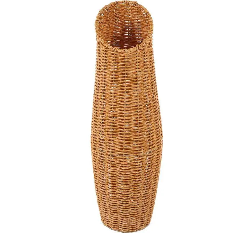 Rattan Woven Flower Vase Rustic Flower Arrangement Containers Large Floor Vase Decorative Imitation Wicker Floor Vase Tall