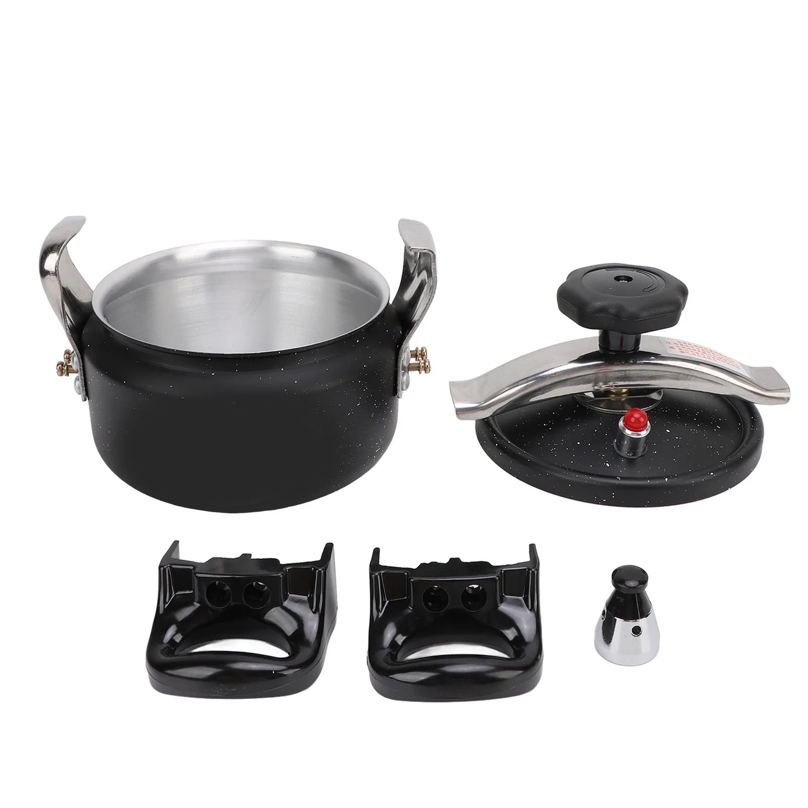1.5/2/3L Black Pressure Canner, Aluminum Alloy Pressure Cooker, Explosion Proof, Compound Bottom, Multi-Stove Compatible