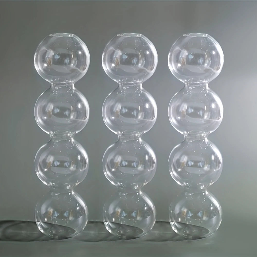 Clear Glass Bubble Hydroponic Vase Cute Style Unique Floral Vase Creative Globose Vase For Wedding Table Centerpieces Home Decor