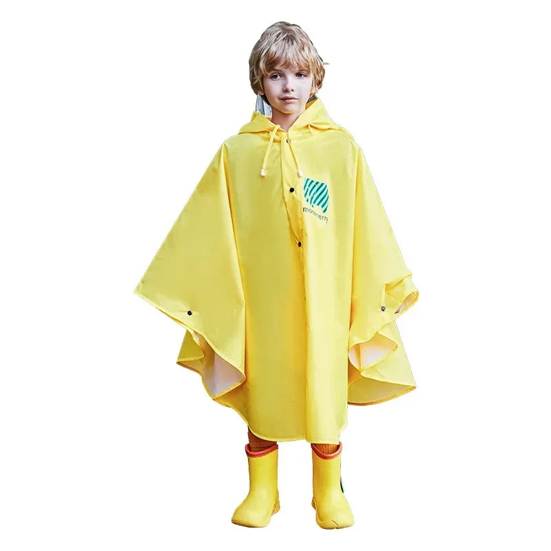 Cute Polyester Baby Raincoat, Outdoor Waterproof Rain Coat, Children's Impermeable Poncho, Boys' Girls' Rain Jacket, Yellow