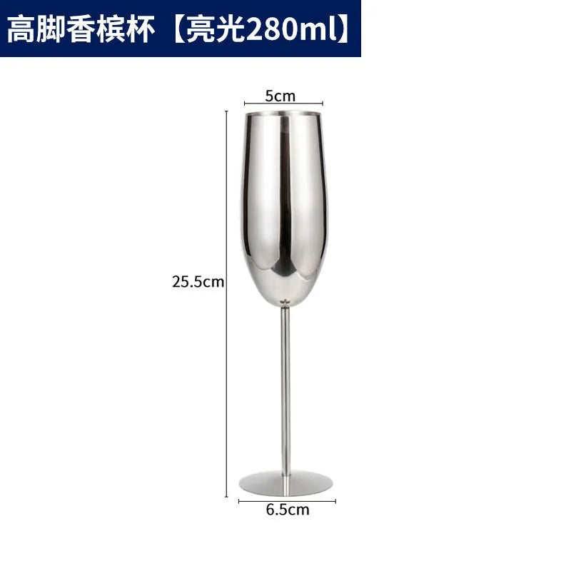 304 Stainless Steel Martini Cocktail Glass Champagne Goblet Wine Cup Rose Gold Karaoke Bar Metal Utensils Personalized Design