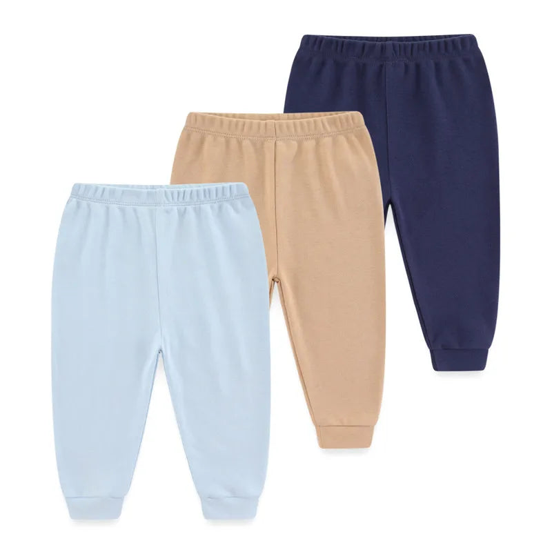 Kiddiezoom Unisex 3 PCS Baby Boy Girl Pants Sets Soft Cotton Infants Bottoms 0-24M Newborn Leggings