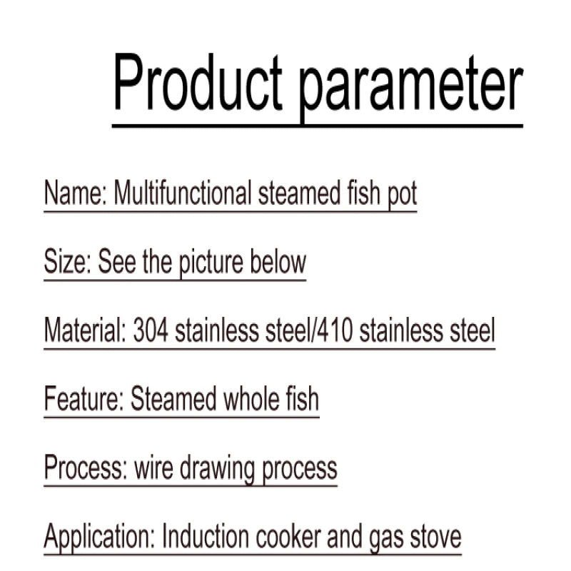 Household Oval Fish Steamer Stainless Steel Soup Steamer Pan Multifunctional Kitchen Steaming Fish Pot with Transparent Cover