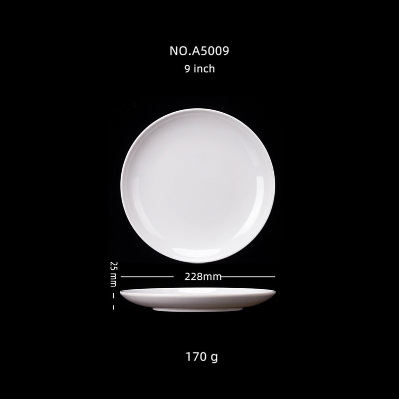 8-14 Inch Round White Melamine Dinner Plate Hotel Western Steak Trays Dessert Bone TablewareDishes Plastic Imitation Porcelain