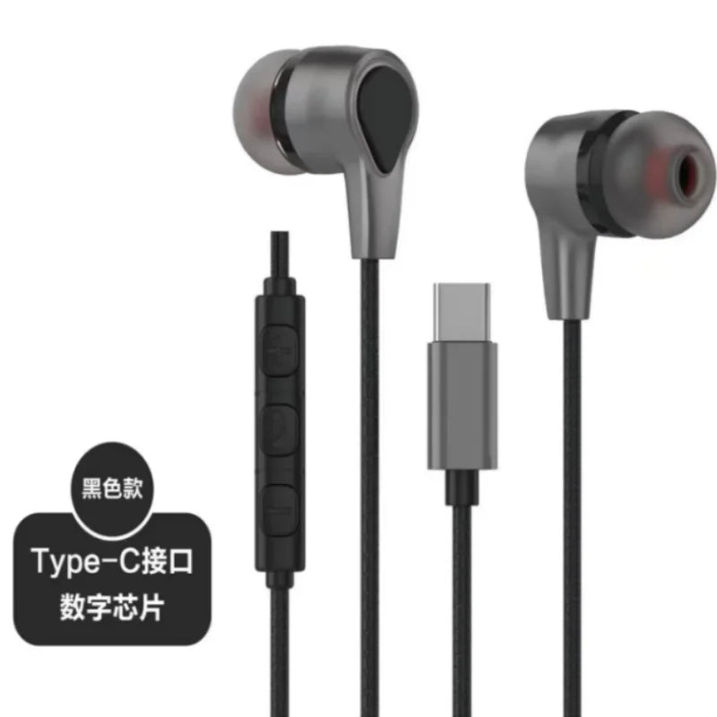 Type C  Headset Stereo Music Earbud Wired Headphones With Mic For Samsung Galaxy S23 S22 S21 Ultra S20 Note 10 for huawei phone