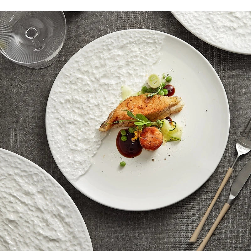 Steak Plate Ceramic Western Main Dish Hotel Restaurant Food Decoration Home Kitchen Dessert Cake Tableware