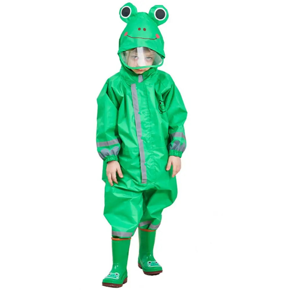 1Pc Children Raincoat Kids Boys Girls Waterproof Jumpsuit Hooded Cartoon Dinosaur Baby Rainwear And Pants for 1-10 Years Old