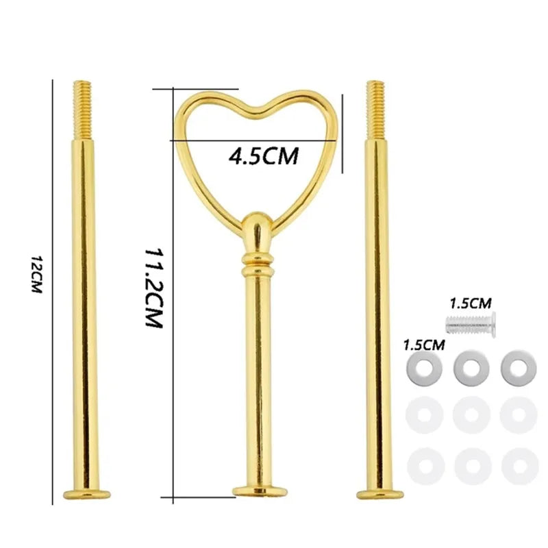 3 Tier Cake Display Stand Hardware Crown Metal Fitting Party Tray Cake Food Dessert Rack Cake Holder for Kitchen Home No Plate