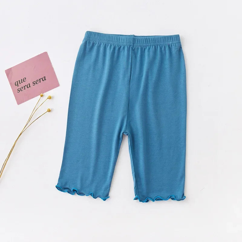 Summer Girls Pants Candy Color Kids Clothes Teenager Panty Trousers Casual Baby Bottoms Sport Knee Length Girl Leggings
