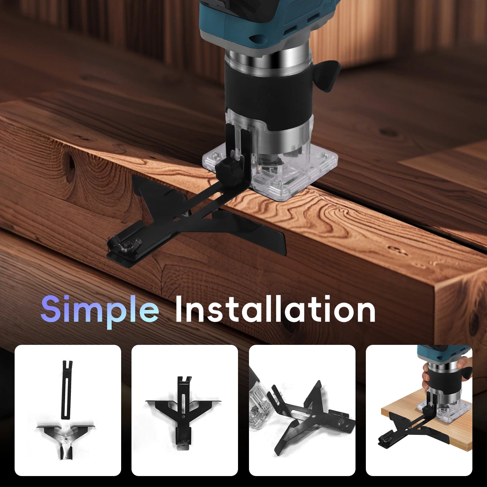 Hikity 5 Speeds 33000RPM Brushless Electric Hand Trimmer Cordless Wood Router Woodworking Engraving Slotting Without Battery