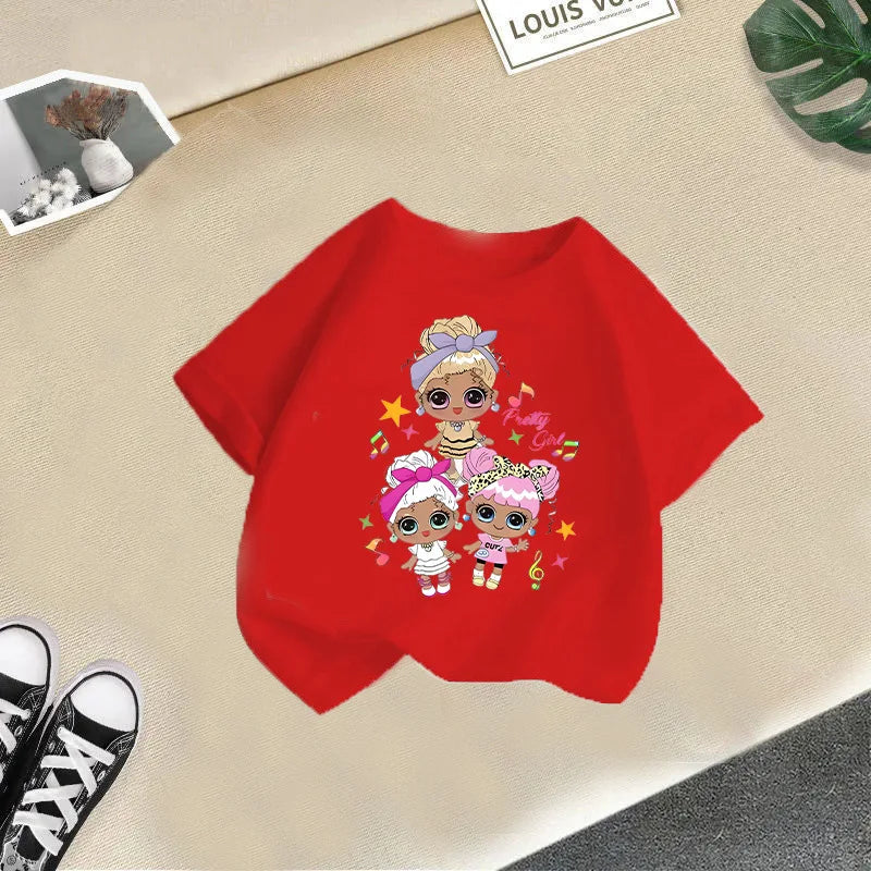 Girls Short-sleeved Children's T-shirt Summer New Style Casual Children's Top Girls Summer Fashion Kids Clothes