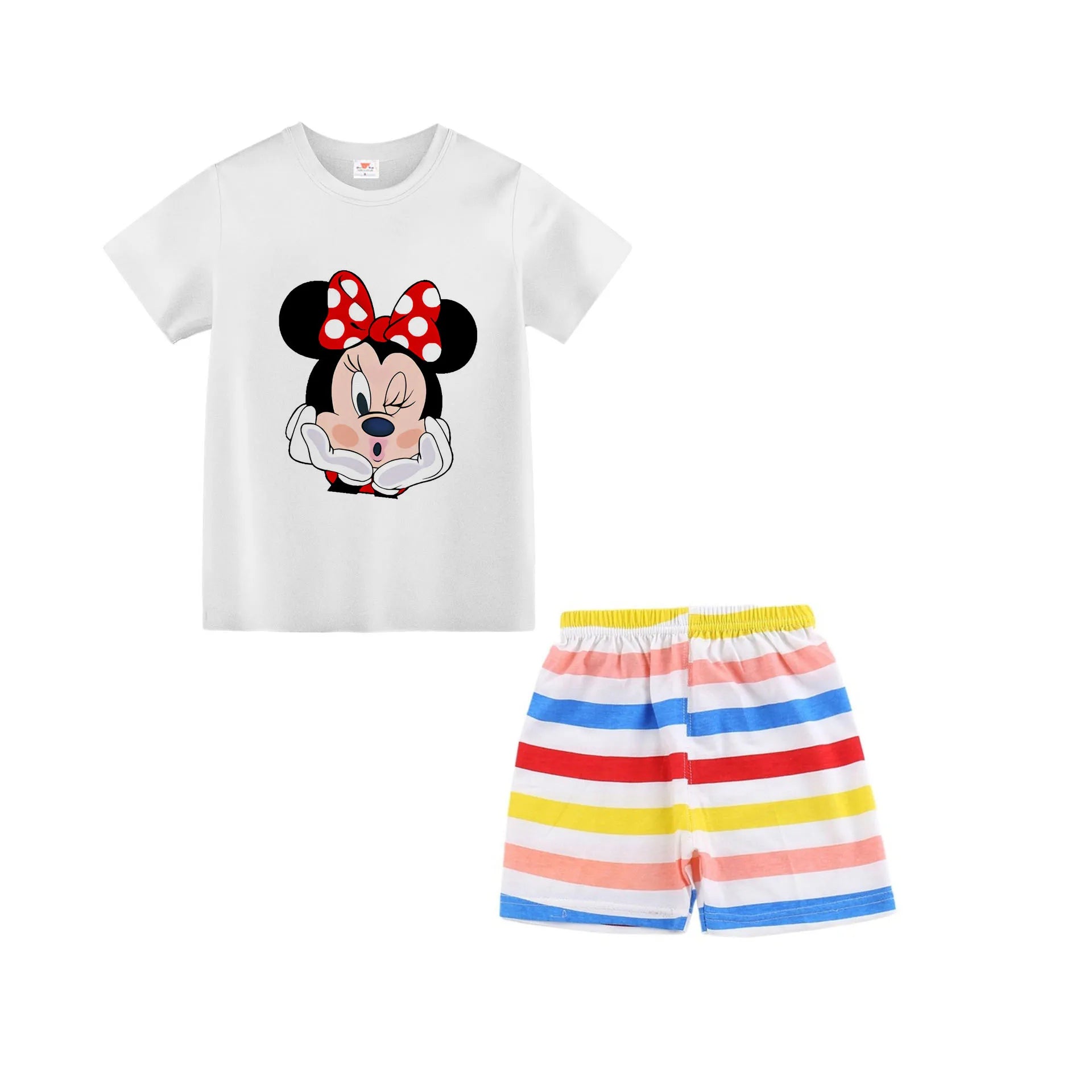 2024 Summer Boys Girls Clothes Set T-shirt+pants 2pcs Children's Clothing Fashion Pink Baby OutSet Newborn Baby Suit