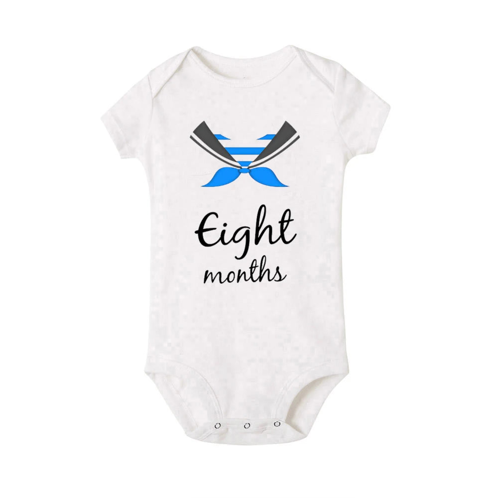 Baby Grow Monthly Milestone Baby Bodysuit 1-12 Month Newborn Romper Photography Prop Outfit Toddler Clothes Infant Shower Gift