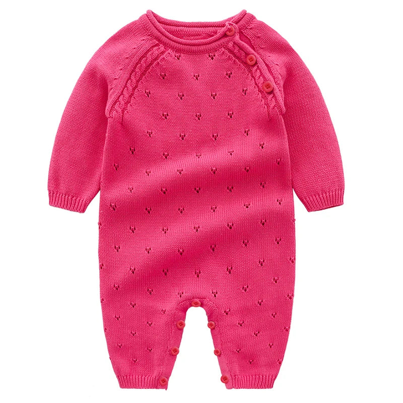 Spring New Toddler Baby Girl Knitting Romper+Hat Floral Embroidery Romper Long Sleeve Autumn Infant Baby Girls Knitting Jumpsuit