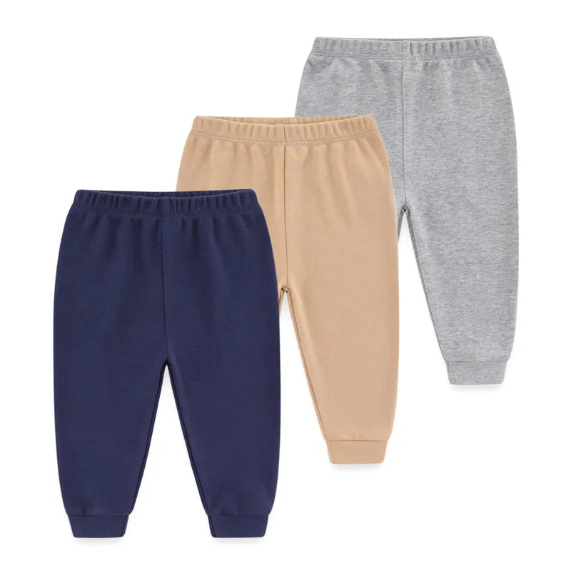 Kiddiezoom Unisex 3 PCS Baby Boy Girl Pants Sets Soft Cotton Infants Bottoms 0-24M Newborn Leggings