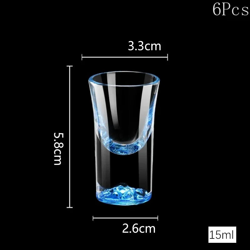 6Pcs Crystal Vodka Shot Glass 0.5oz Mini Size Gold Leaf Wine Glasses Spirits Japanese Sake Korean Soju Brandy Shot Cup