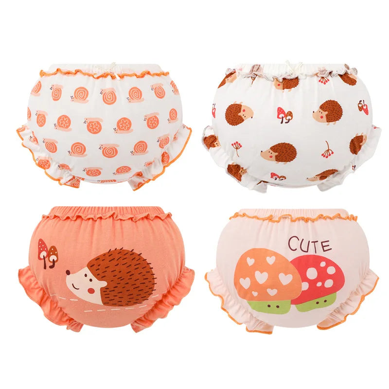 3 Piece/Lot 100%Cotton Baby Girl Panties Kids Infant Newborn Bow Underpants Wear Outside Fashion Shorts For Children Soft Briefs