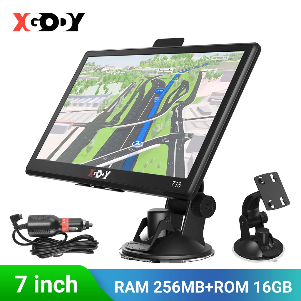 2025 7 pouces Portable Truck Navigator CAR Navigation GPS 16 Go 256 Mo gratuit CARTE Europe