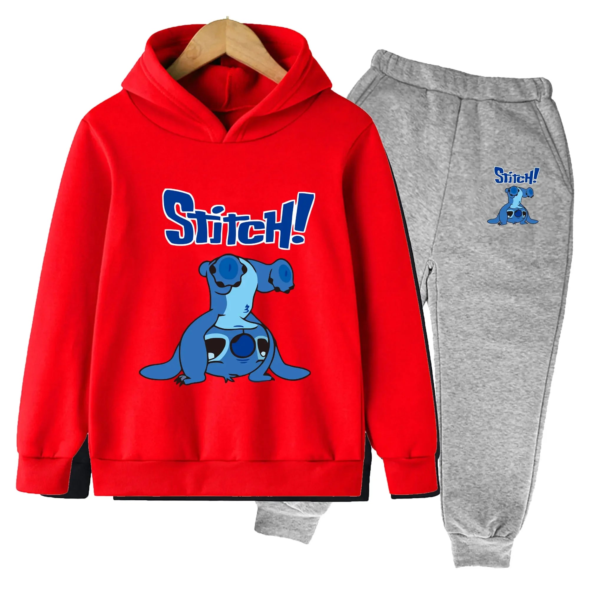 Children's Clothing Sets Cartoon Stitch Hoodies Sweatshirts Kids Clothes Pullover Tracksuit Boys Girls Sportswear 2025 Spring