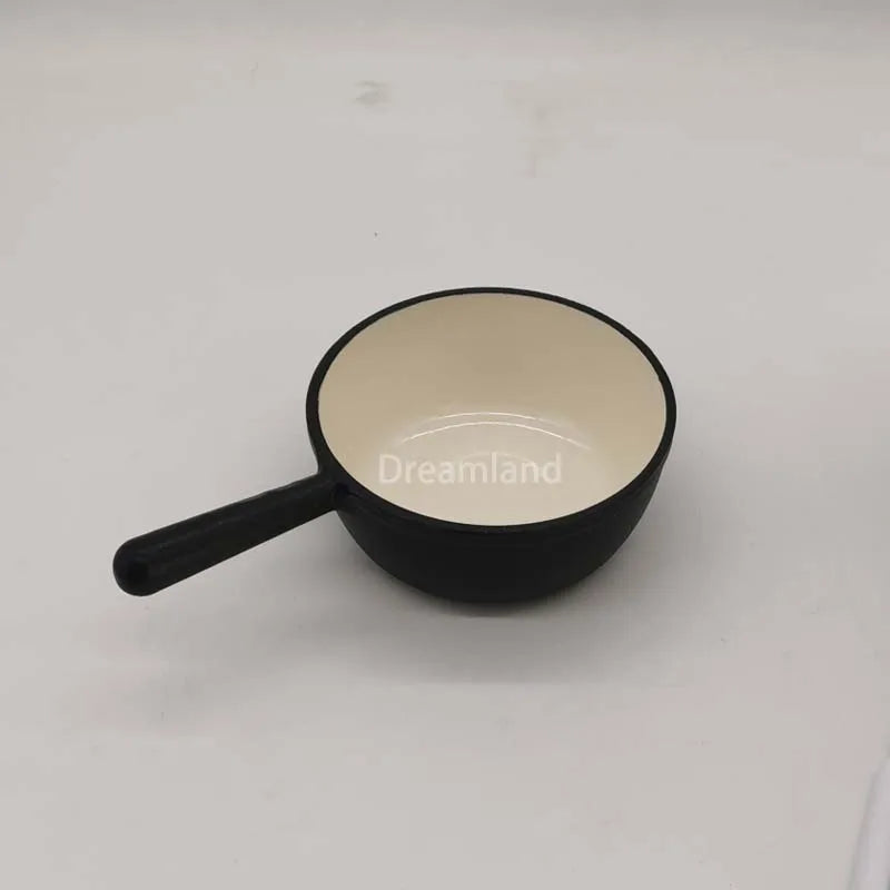14cm Mini Enameled Cast Iron Fondue Cheese Hotpot with Alcohol Stove