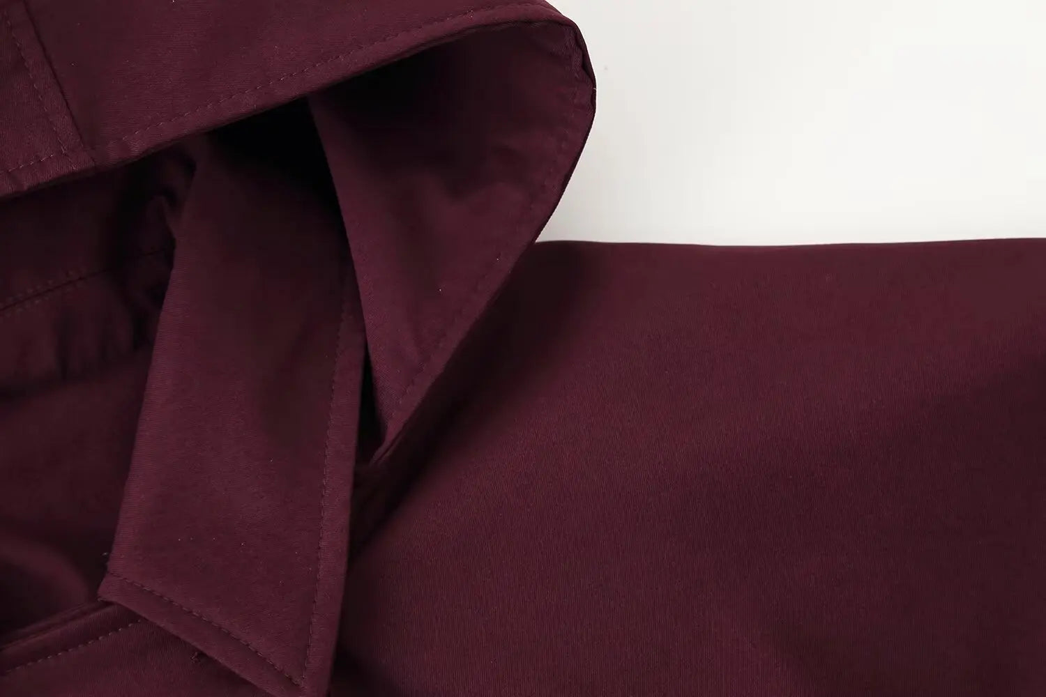Spring 2025 new women's versatile lapel single-breasted long sleeve pocket hooded windbreaker jacket