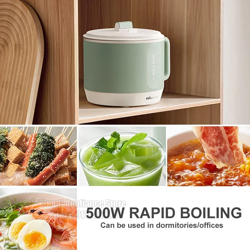 Bear 1.2L Electric Mini Rice Cooker Multifunctional Ceramic Glazed Nonstick Pan Portable Multicooker Appliances for Kitchen 220V