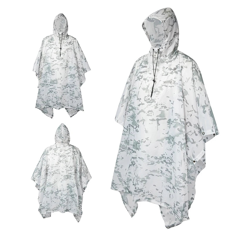 Men's Military Waterproof Zipper Camo Raincoat, Waterproof Rain Coat, Men's Raincoat, Women's Raincoat, Awning, Motorcycle Rain Poncho