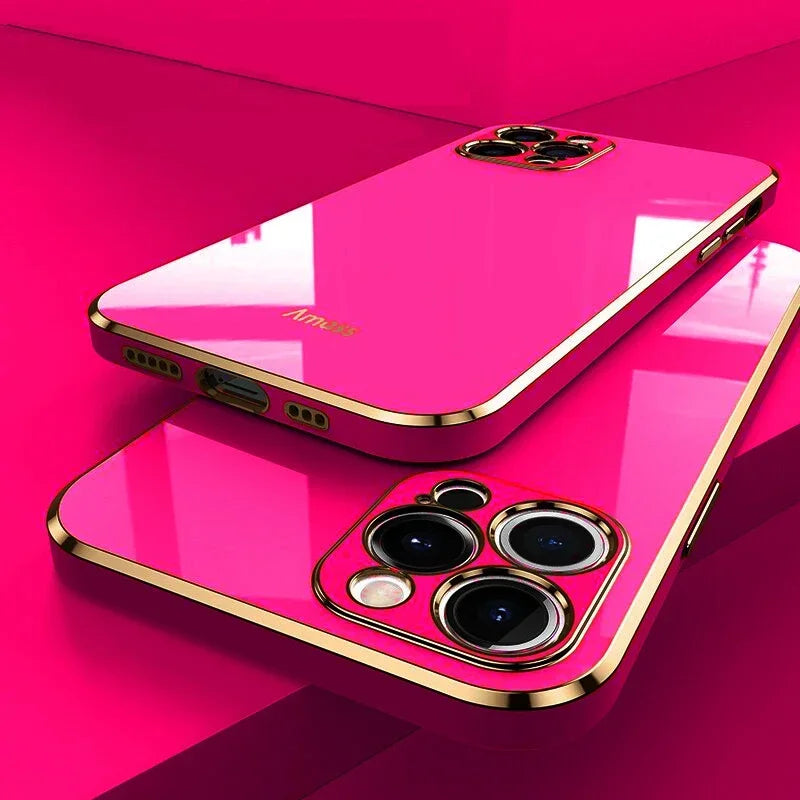 Luxury Plating Soft Silicone Case For iPhone 15 14 11 12 13 Pro Max Mini Plus Antiskid Fashion Protect Shockproof Cover Cases