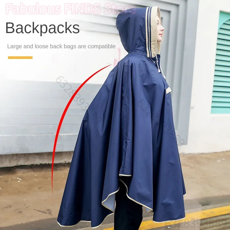Children's raincoat, cloak style school bag, advanced Korean version, primary school children's poncho, electric car raincoat.