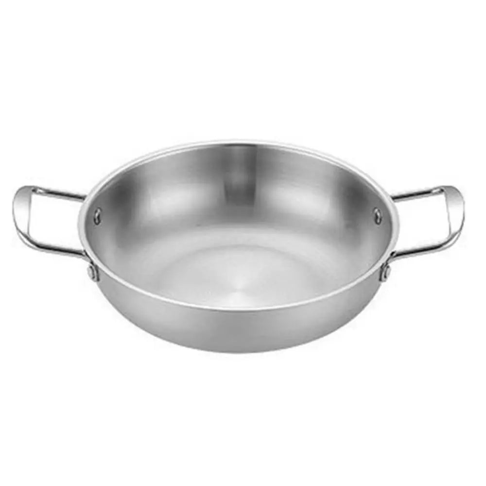 Durable Picnic Snack Plates Stainless Steel Paella Pan with Handle High Quality Seafood Rice Pot Gold Silver Dry Pots