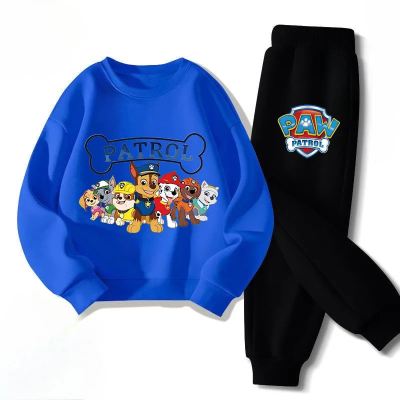 PAW Patrol Boys Long Sleeved Pullover Long Pant Two Piece Set Spring New Children's Hoodies Set Kids Casual Sweatsuit