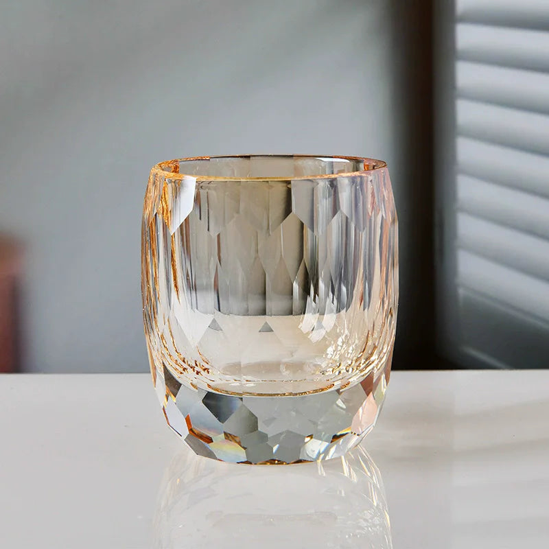 Japanese Handmade Carved Crystal Glass Whiskey Glasses, Household Foreign Wine Glasses, Water Glasses, Gift Collection, 200ml