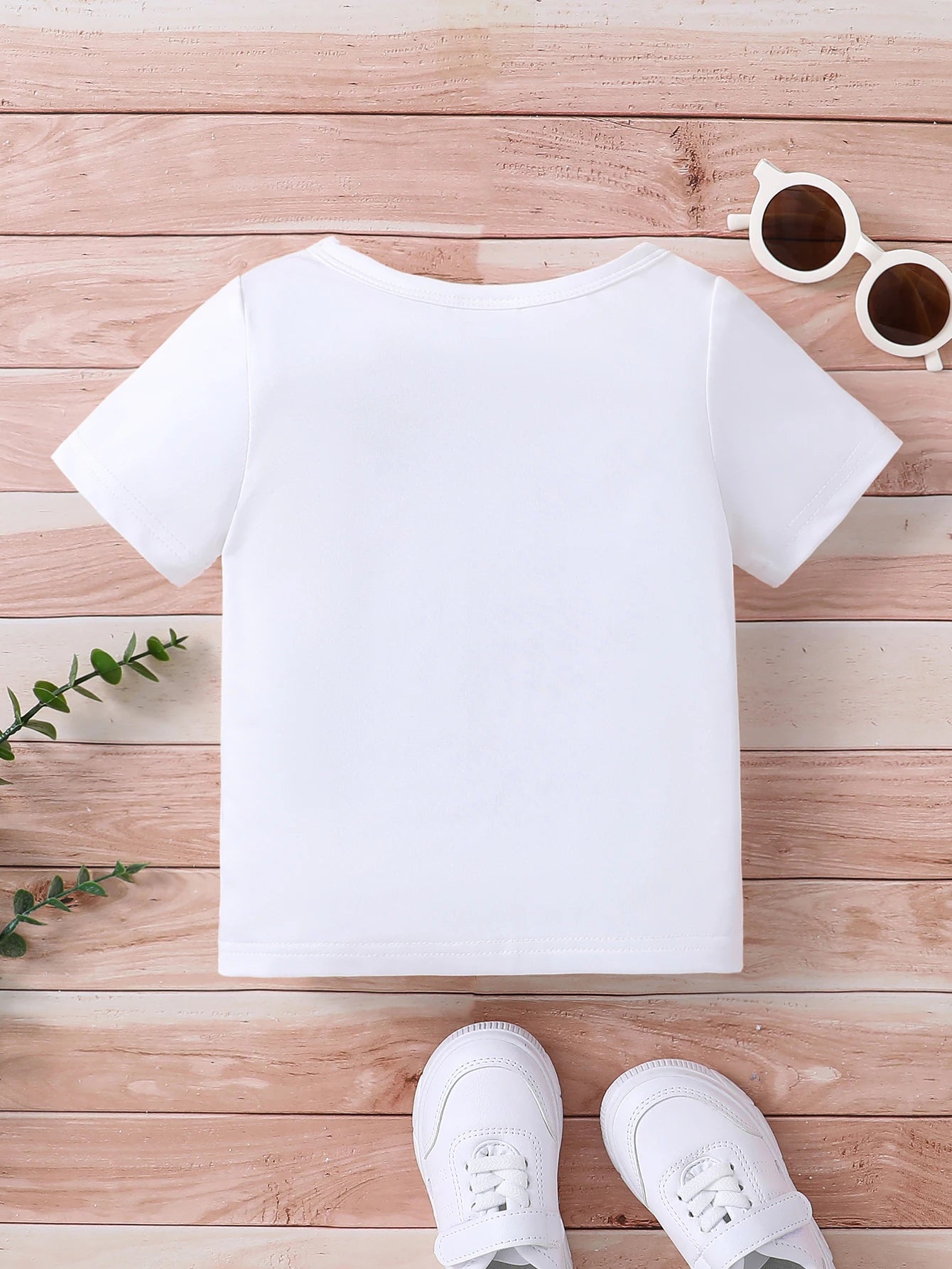 Summer T-shirt Round Neck Short Sleeved Heart-Shaped Pattern Top Stylish Versatile Multiple Options Baby Children's Clothing