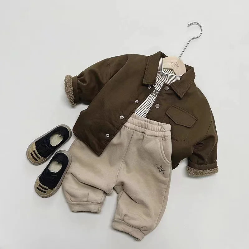 New  Boy  Jackets   Fleece  Kids  Coats   Fashion  Children  Outerwear  Winter  Autumn