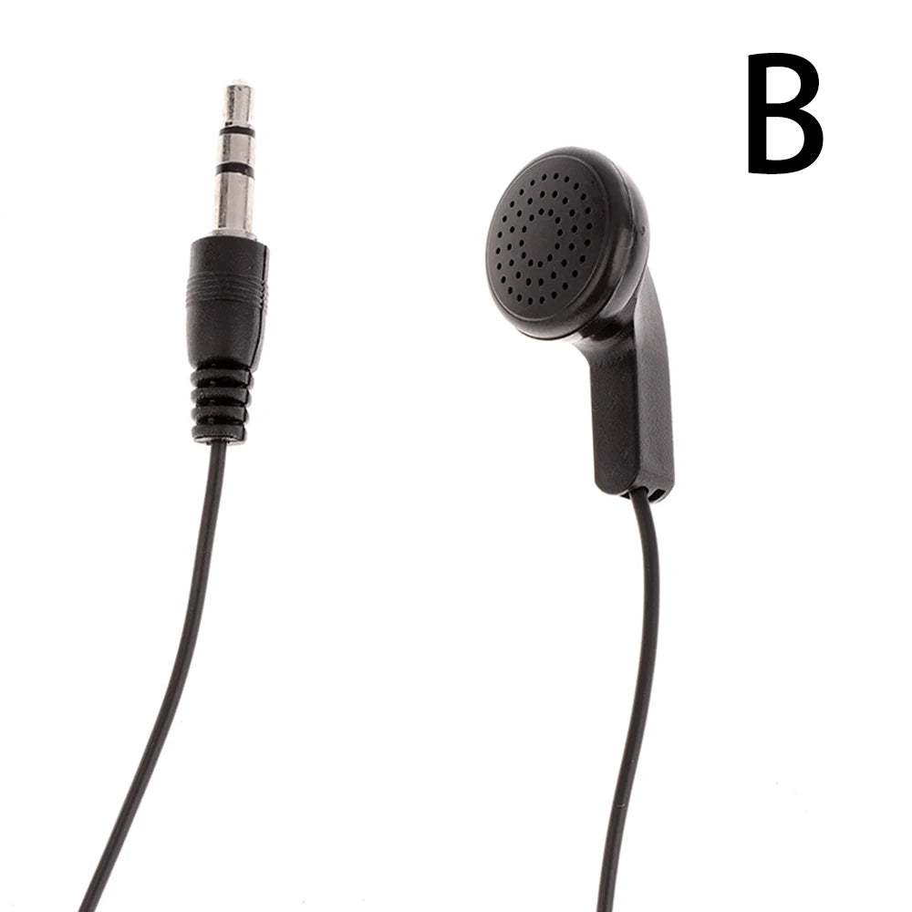 Single Side Earphone Mono Earbuds in Ear Noise Isolating Headphone 3.5mm Plug Reinforced Cord for Android Phone MP3 Players