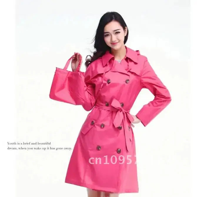 Fashion Big Size Men Women Biker Poncho Ladies Slim Long Windproof Waterproof Belt Rain Raincoat Outdoor Coat With Adults Hiking
