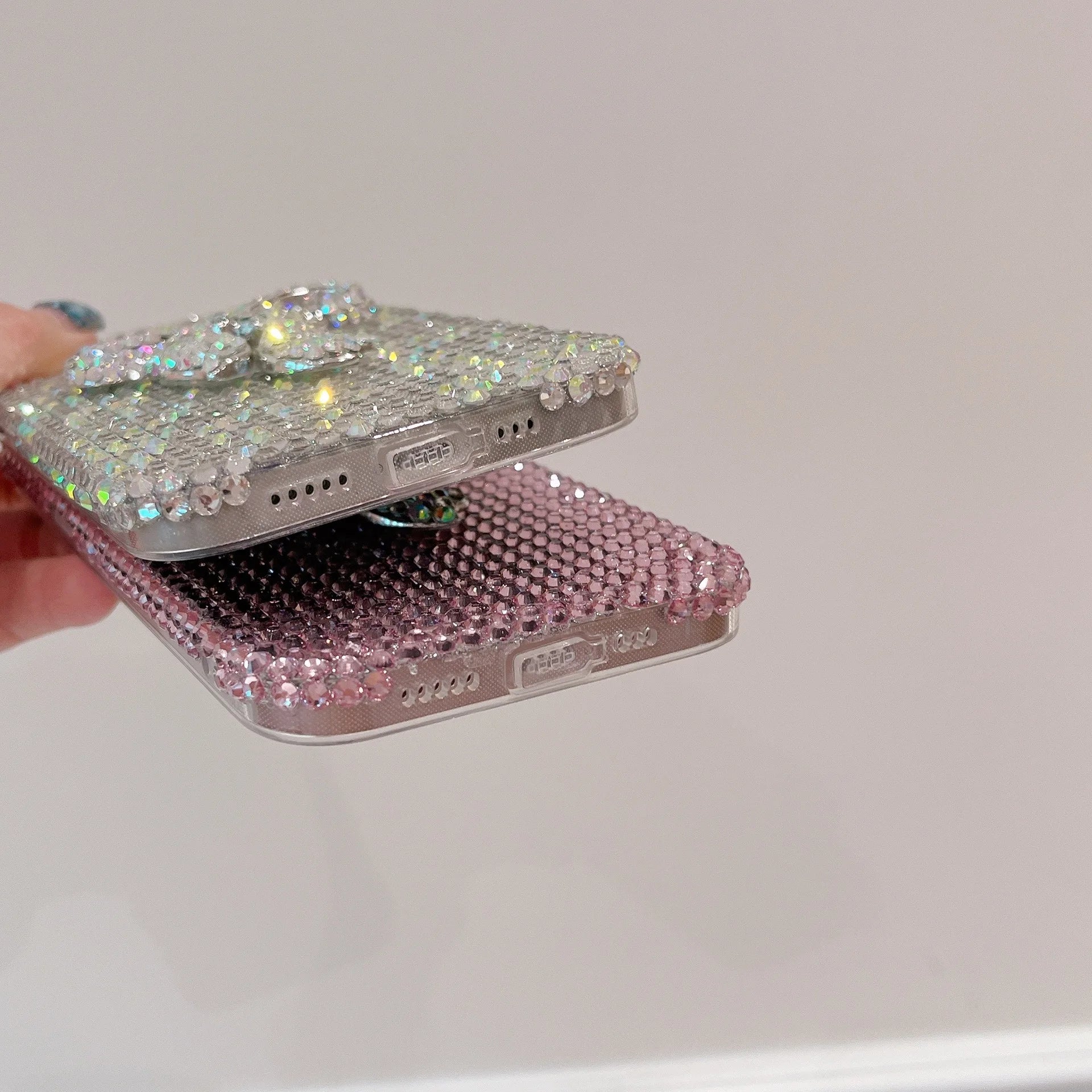 Luxury Full Diamond Bow Case, Sparkling Cute Phone Case, Protective Cover for iPhone 16 Pro Max