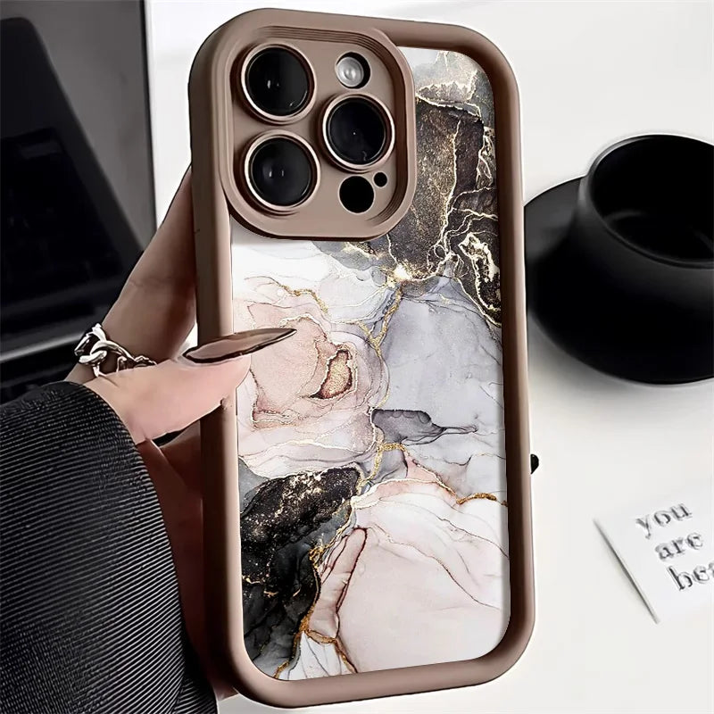 Marble Case for iPhone 16 Pro Max, iPhone 11, 13, 15, 12, 17, 14 Pro Max, XR, 7, 8 Plus, SE - Shockproof Soft TPU Silicone Phone Cover