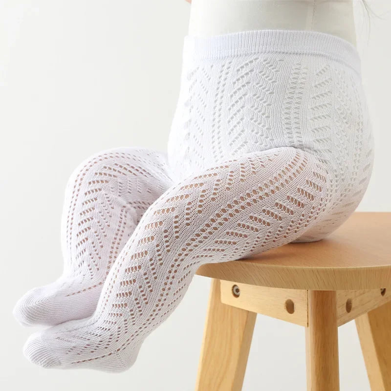 Spanish Style Baby Tights Hollowed Out Stocking for Kids Summer Mesh Girls Pantyhosemosquito Proof Air Conditioning Panty
