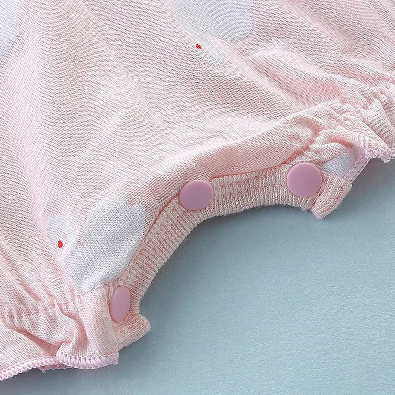 Newborn Baby Summer Thin Pure Cotton Clothes Bag Baby Girl Princess Cute Jumpsuit 0-1 Years Old Sleeveless Harem