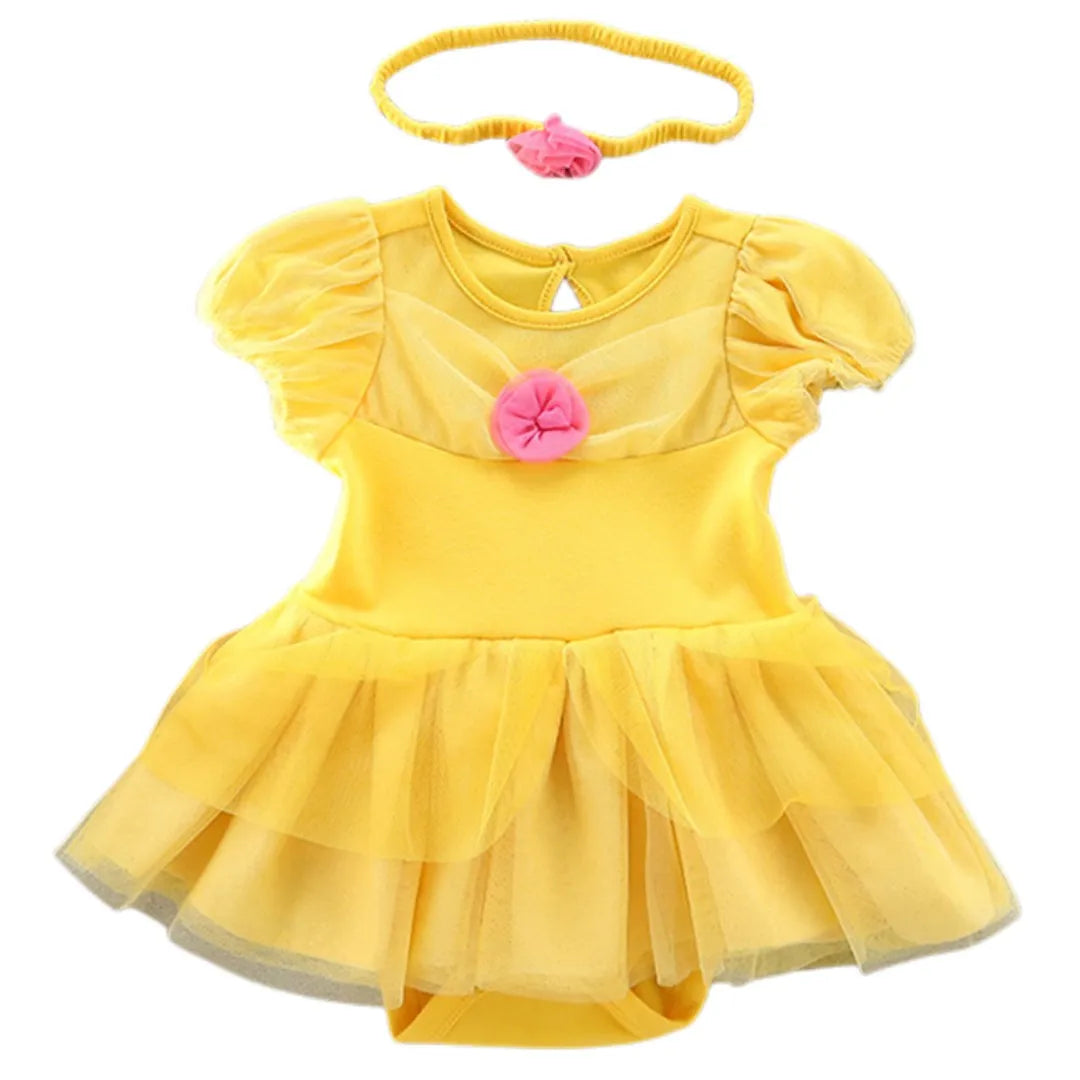 Baby Romper TUTU Dress With Headband Infant Baby Princess Girl Clothes Size 3-18M Cute Design Baby Dress Party Costumes